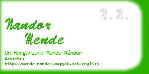 nandor mende business card