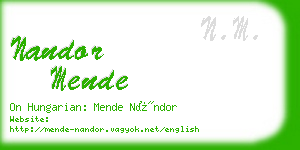 nandor mende business card